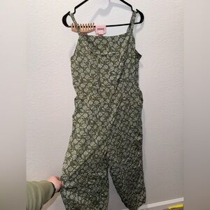 Old Navy Olive Floral Jumpsuit